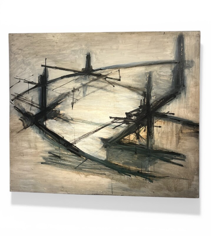 P 896 JD/RC abstract composition on canvas , signed 