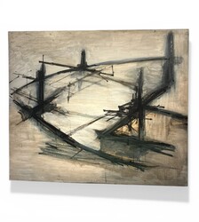 P 896 JD/RC abstract composition on canvas , signed 