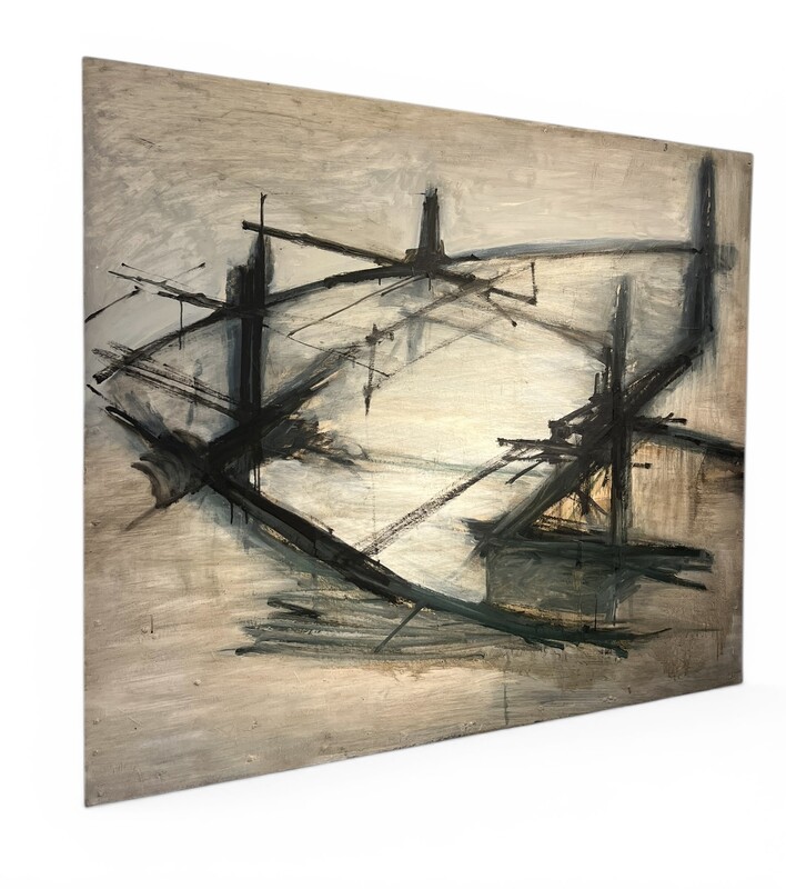 P 896 JD/RC abstract composition on canvas , signed 