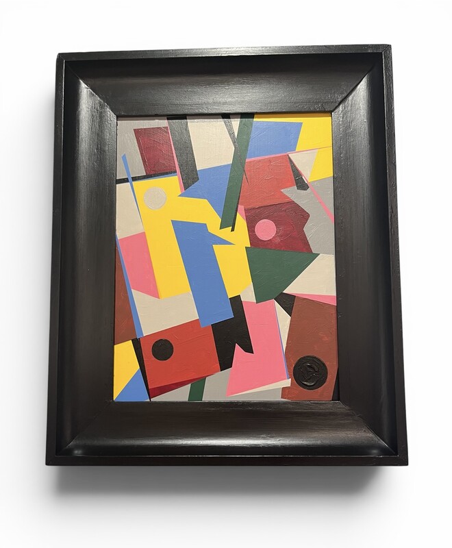 P 905 AS abstract composition on panel, 1976