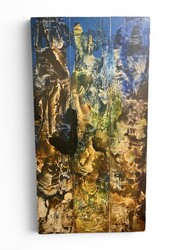 P 907 TH abstract oil on panel signed and dated Marcel Delmotte 
