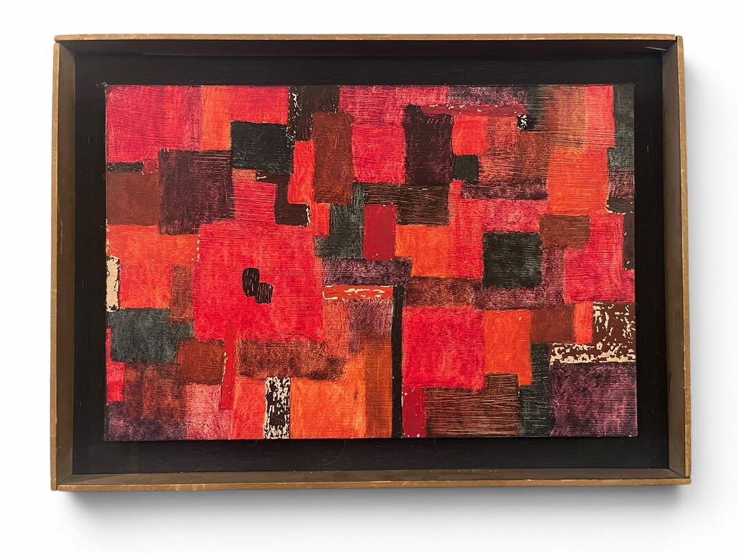 P 912 TH abstract composition « Study in Alizarine Crimson» by Jean Winchell, 1963