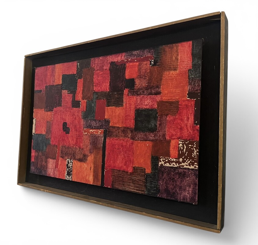 P 912 TH abstract composition « Study in Alizarine Crimson» by Jean Winchell, 1963