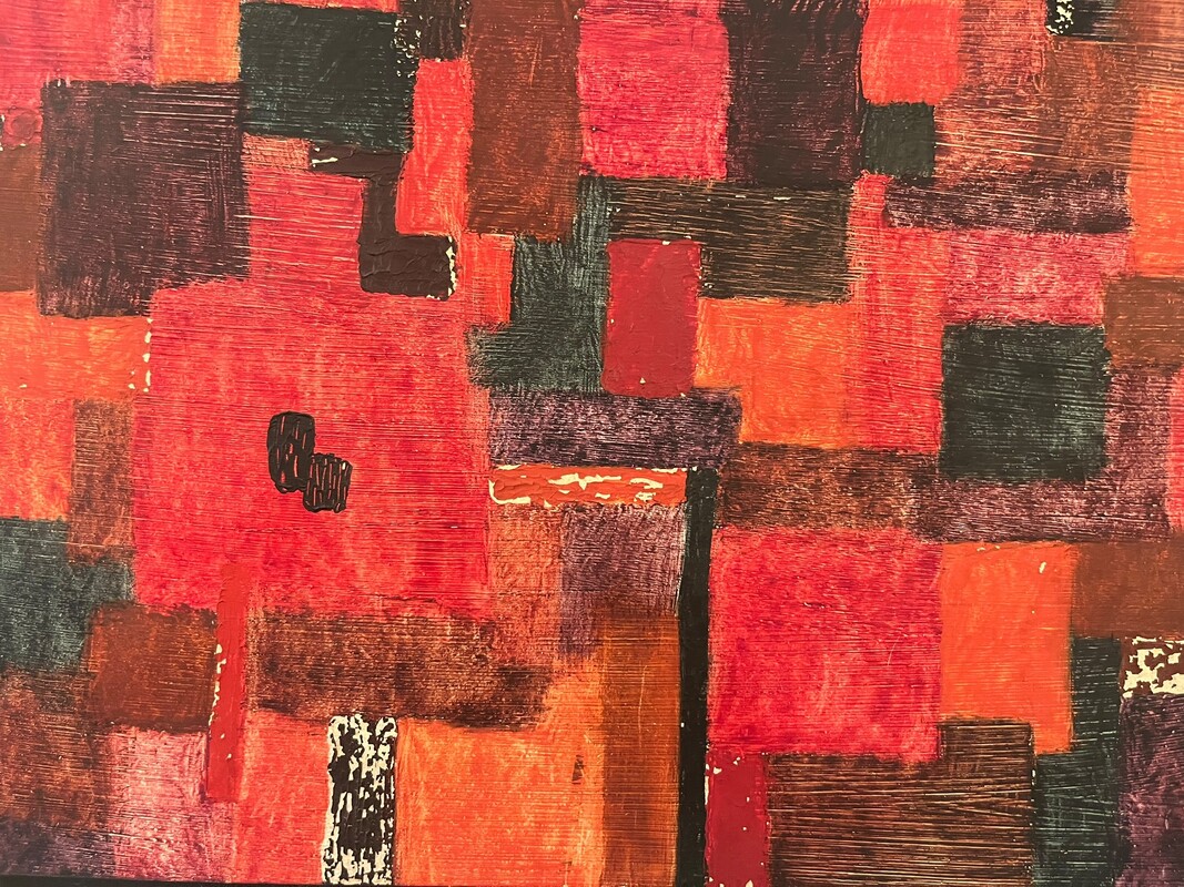 P 912 TH abstract composition « Study in Alizarine Crimson» by Jean Winchell, 1963