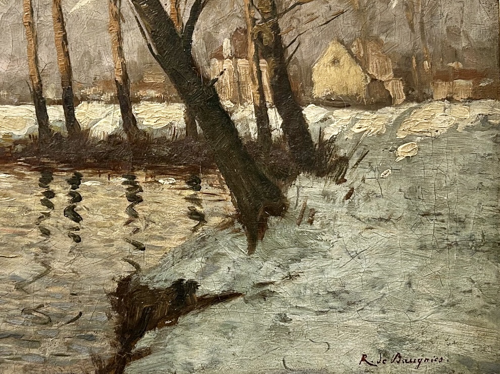 P 913 AS René de Baugnies (1869-1962), oil on Canvas « Paysage hivernal » circa 1920