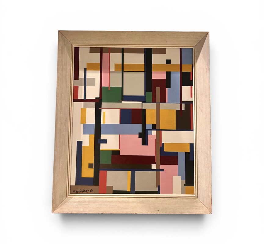 P 914 AS  H. de Monpray »Abstraction construite », mixed media on panel, signed and dated 1967, 