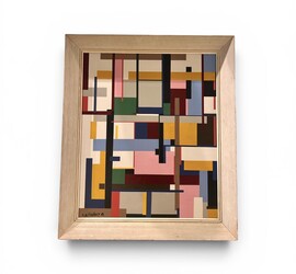 P 914 AS  H. de Monpray »Abstraction construite », mixed media on panel, signed and dated 1967, 