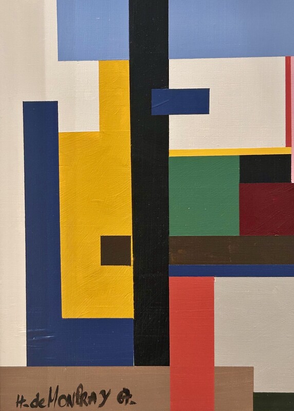 P 914 AS  H. de Monpray »Abstraction construite », mixed media on panel, signed and dated 1967, 
