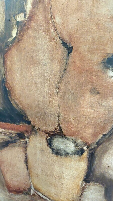 P 915 JC Abstraction on canvas by Mancho for Marcel Michiels 1974