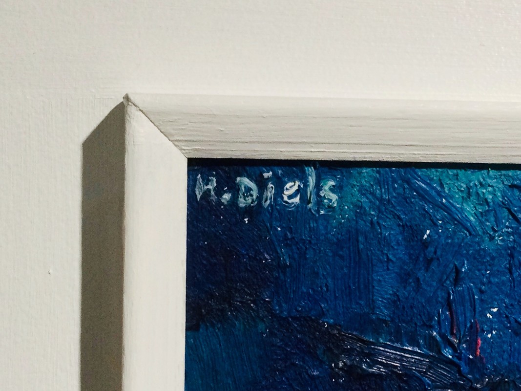 P 92 AS  Huile sur panneau «  Composition » Herman Diels (1903-1985) Belgique