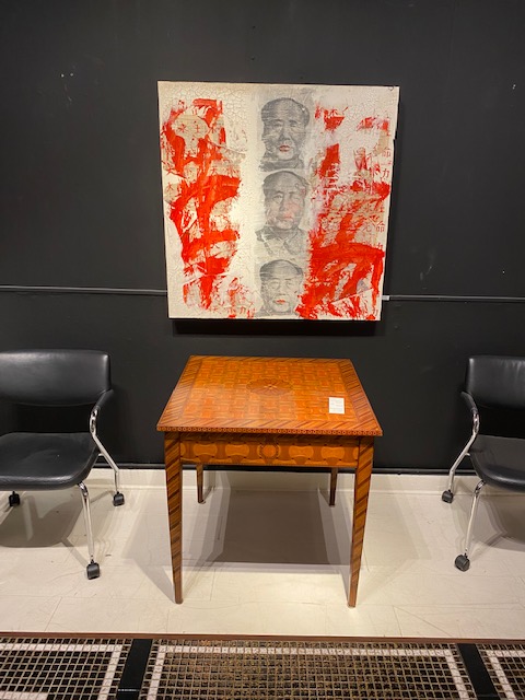 P91 huile collage signé Boyama