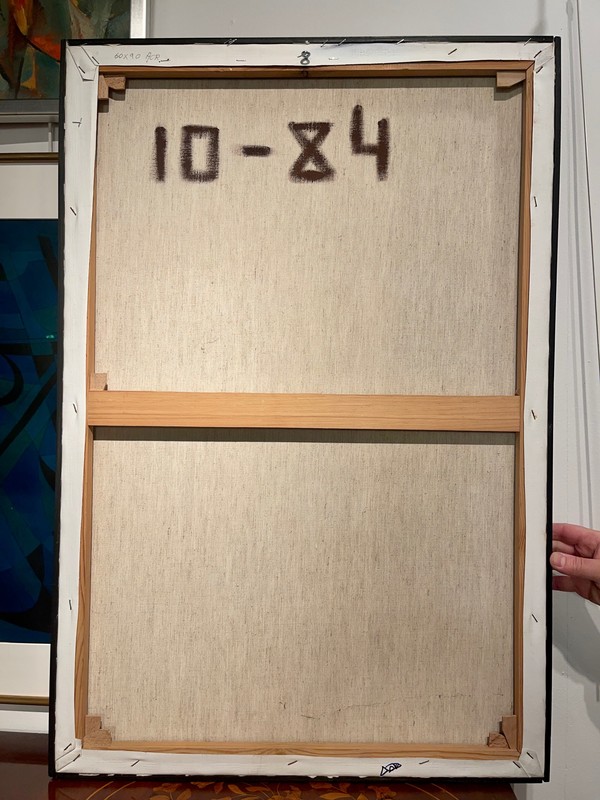 P94 as oil on canvas signed Alain Vael 1984