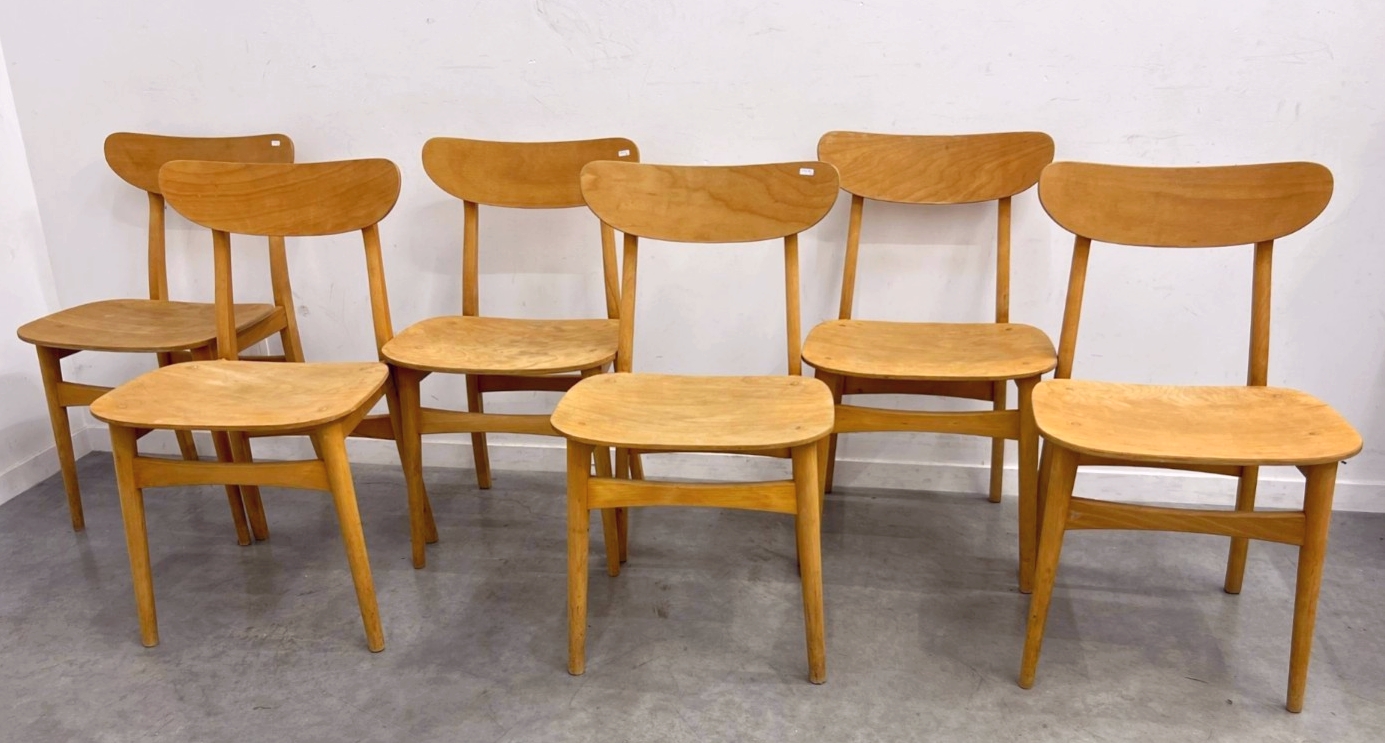 S 112 JC Set 6 danish chairs 1960s
