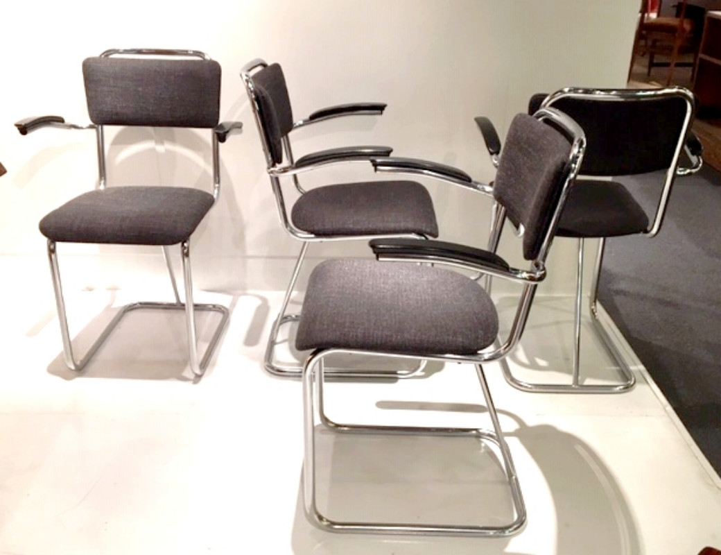 S 126 AS Set of 4 Bauhaus armchairs. Holland 1950