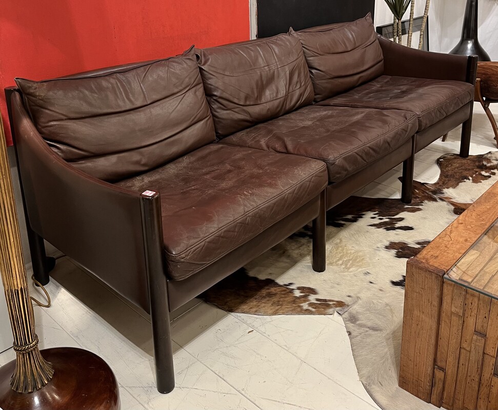 S 162 YO scandinavian brown leather sofa, 1970’s