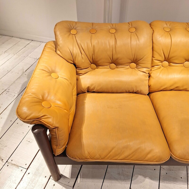 S 189 APO scandinavian leather and wood sofa, 1960’s