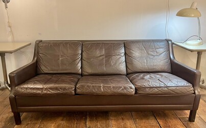 S 202 RP brown leather sofa by B Morgensen, 1960’s
