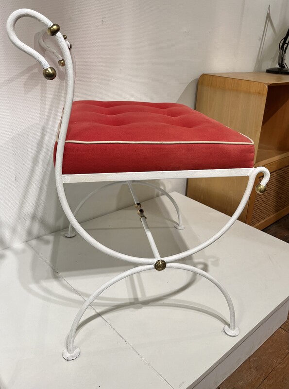 S 229 RP white and red seat, wrought iron 
