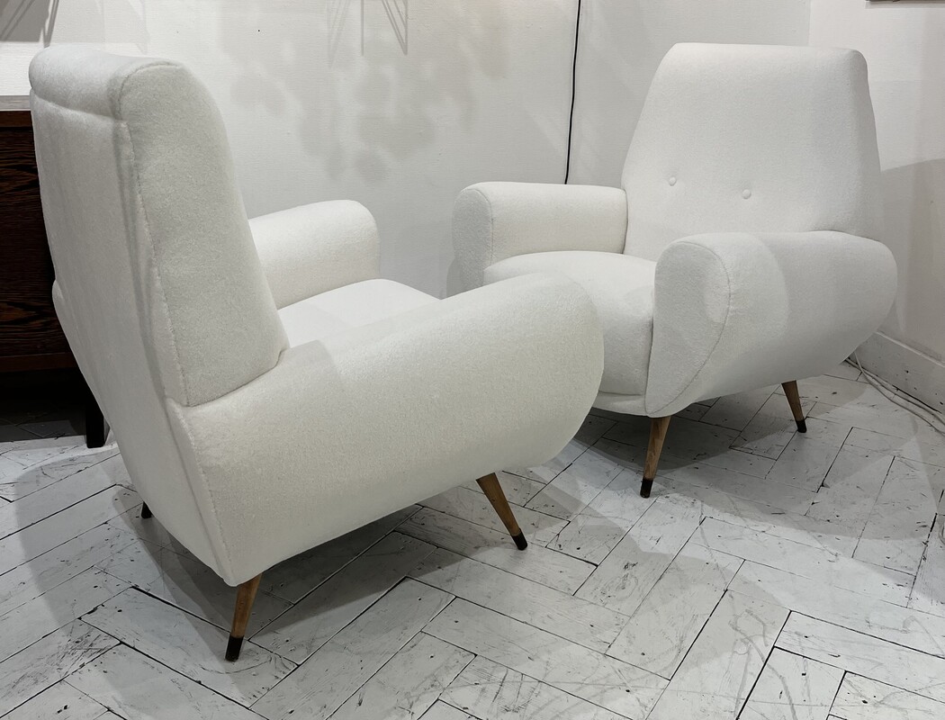 S 231 TROC/JC pair of midcentury armchairs, new fabric, 1950’s