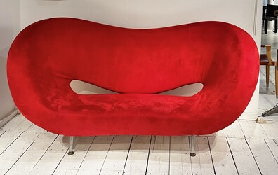 S 232 APO red alcantara sofa by Ron Arad ( 2 in stock ) 