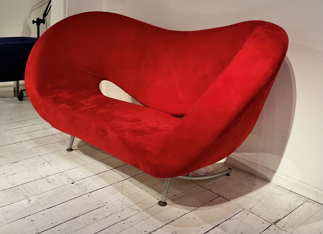 S 232 APO red alcantara sofa by Ron Arad ( 2 in stock ) 