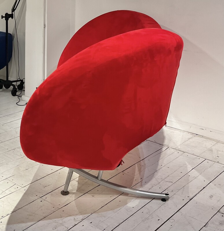 S 232 APO red alcantara sofa by Ron Arad ( 2 in stock ) 
