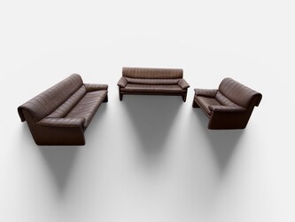S 256 AG set of 3 sofa by DESEDE brown leather 