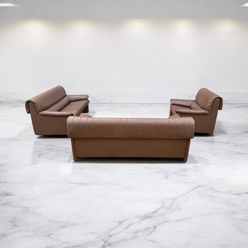 S 256 AG set of 3 sofa by DESEDE brown leather 
