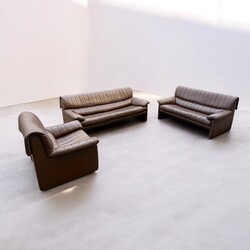 S 256 AG set of 3 sofa by DESEDE brown leather 