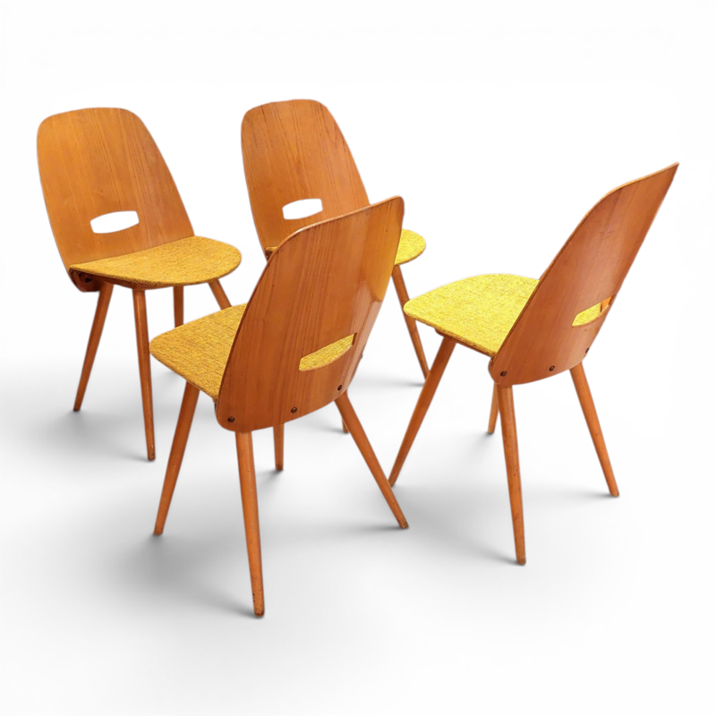 S 257 JC Set lollipop chairs Frantisek Jirak for Tatra Nabytok, Checoslovaquia, 1950s