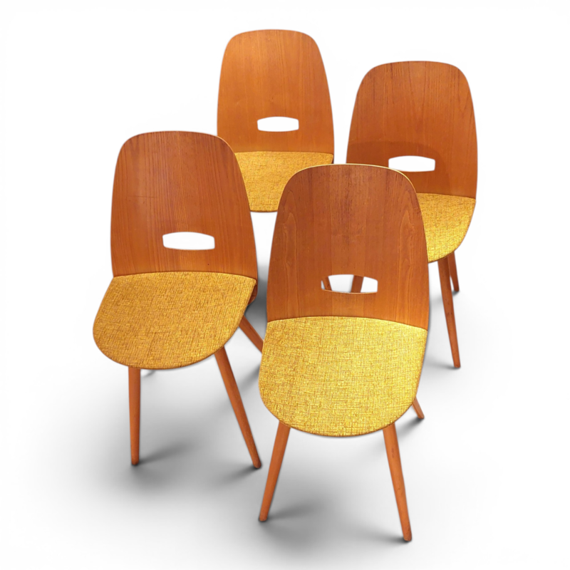 S 257 JC Set lollipop chairs Frantisek Jirak for Tatra Nabytok, Checoslovaquia, 1950s
