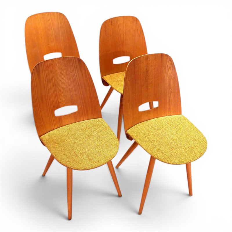 S 257 JC Set lollipop chairs Frantisek Jirak for Tatra Nabytok, Checoslovaquia, 1950s