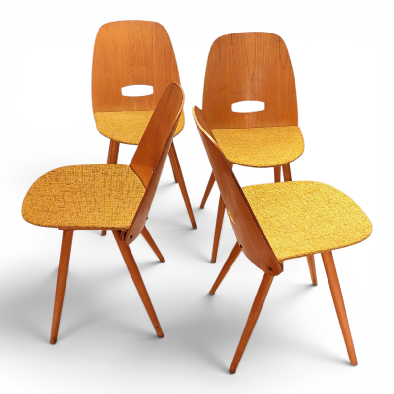 S 257 JC Set lollipop chairs Frantisek Jirak for Tatra Nabytok, Checoslovaquia, 1950s