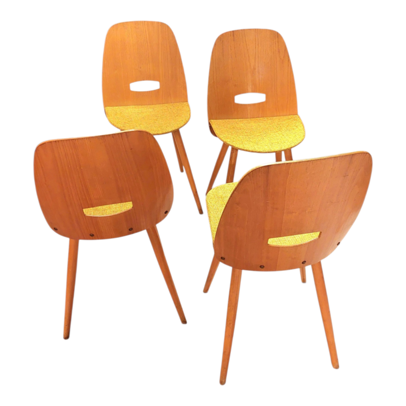 S 257 JC Set lollipop chairs Frantisek Jirak for Tatra Nabytok, Checoslovaquia, 1950s