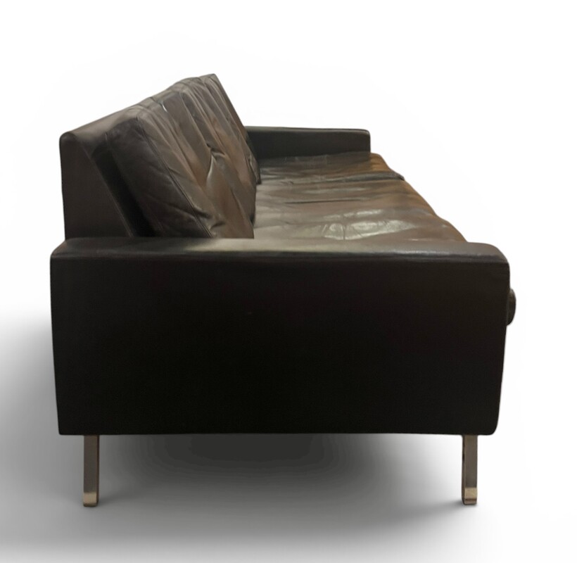 S 258 JC black leather 3 seats sofa