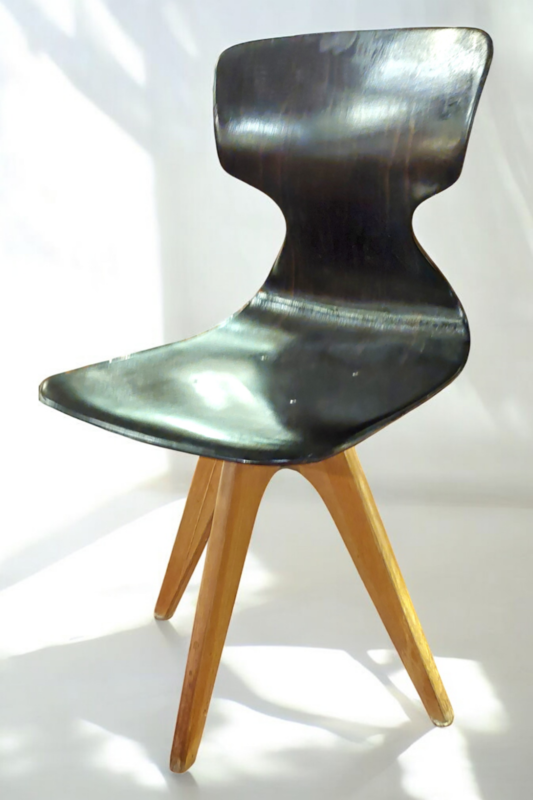 S 259 JC Set of 6 pagwood dining chairs 1950s 
