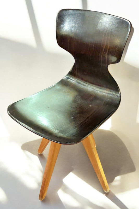 S 259 JC Set of 6 pagwood dining chairs 1950s 
