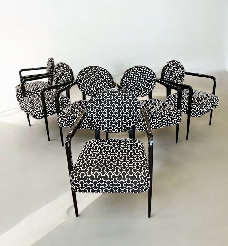 S 261 APO set of 6 lacquered armchairs from the Hotel Martinez, Cannes 