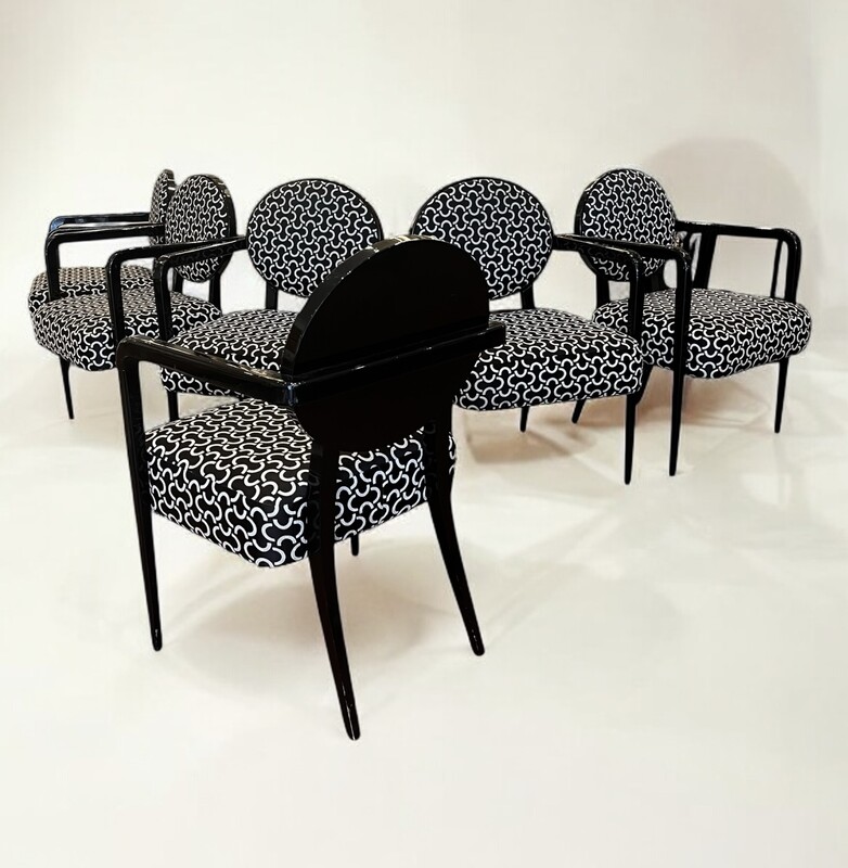 S 261 APO set of 6 lacquered armchairs from the Hotel Martinez, Cannes 