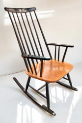 S 262 JC Scandinavian rocking chair by Lena Larson, 1960s