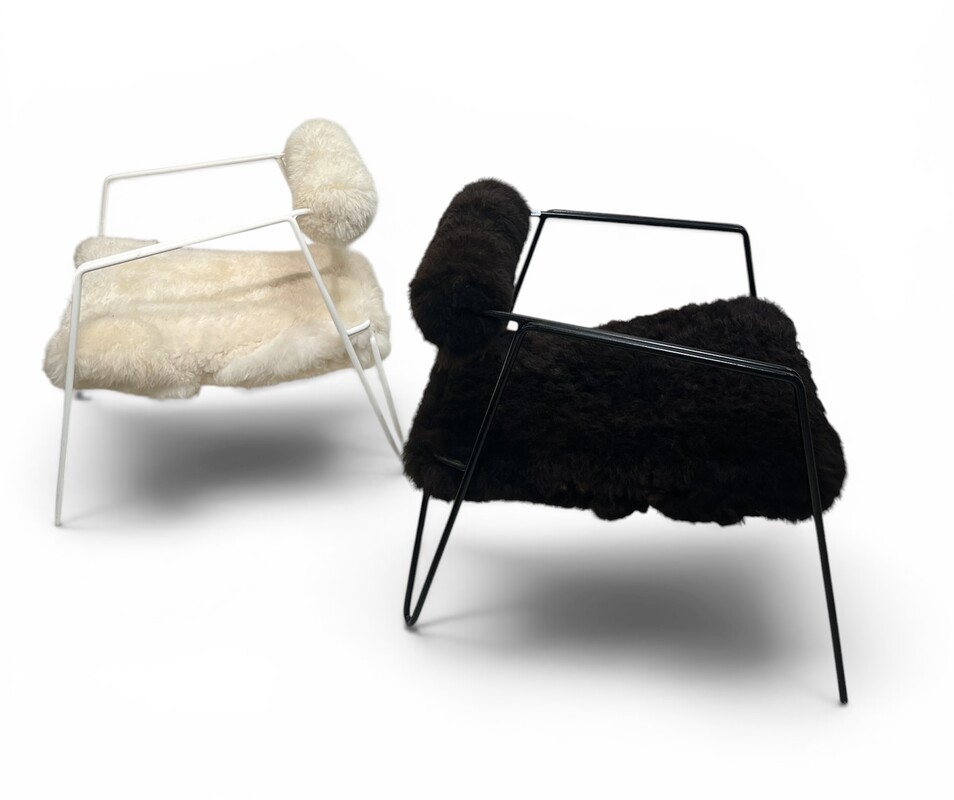 S 262 YO pair of black and white armchairs, 1980’s