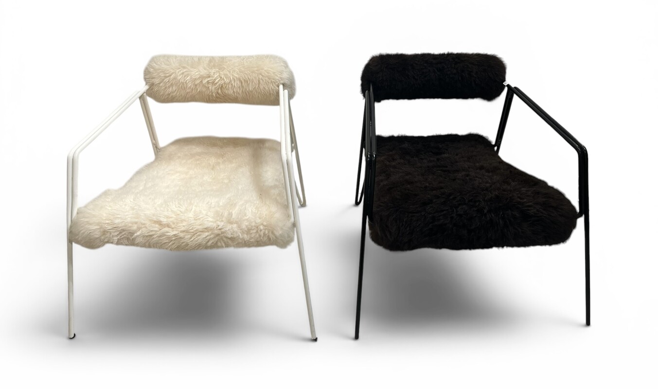 S 262 YO pair of black and white armchairs, 1980’s