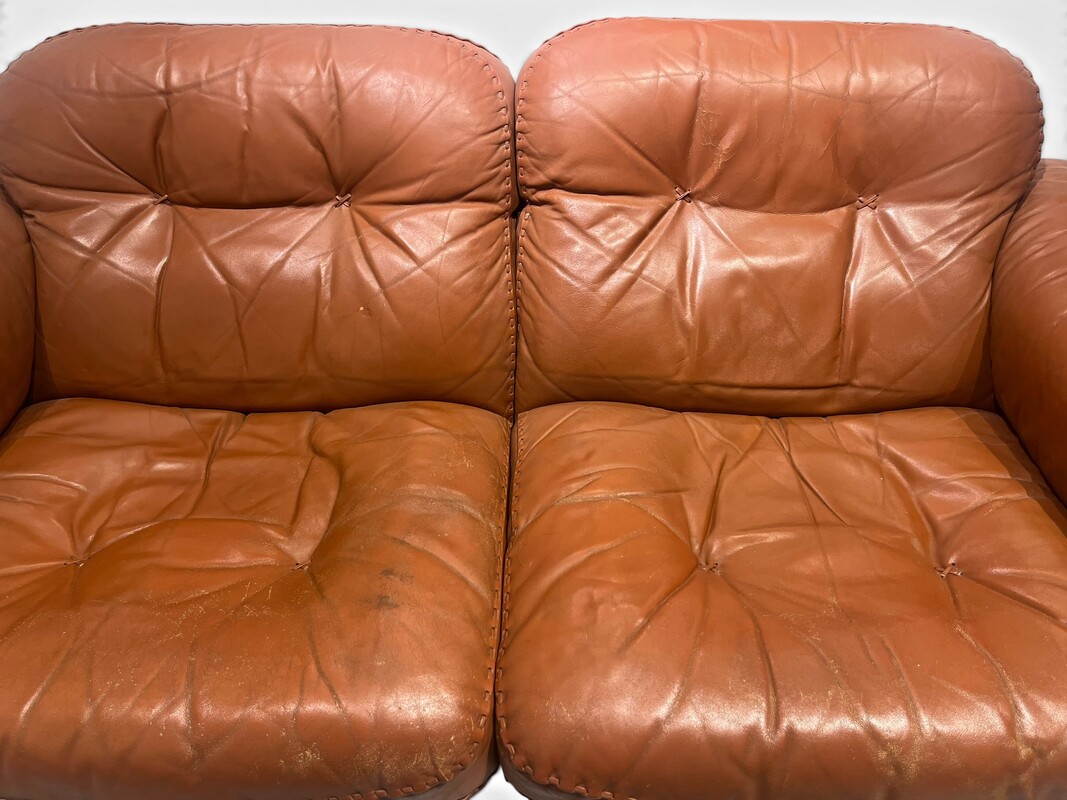 S 266 PL De Sede brown leather sofa, model DS - 101