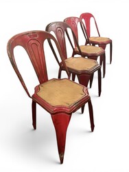S 267 DAN red chairs by Fibrocit, 10 available 