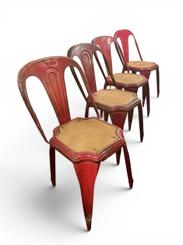S 267 DAN red chairs by Fibrocit, 10 available 