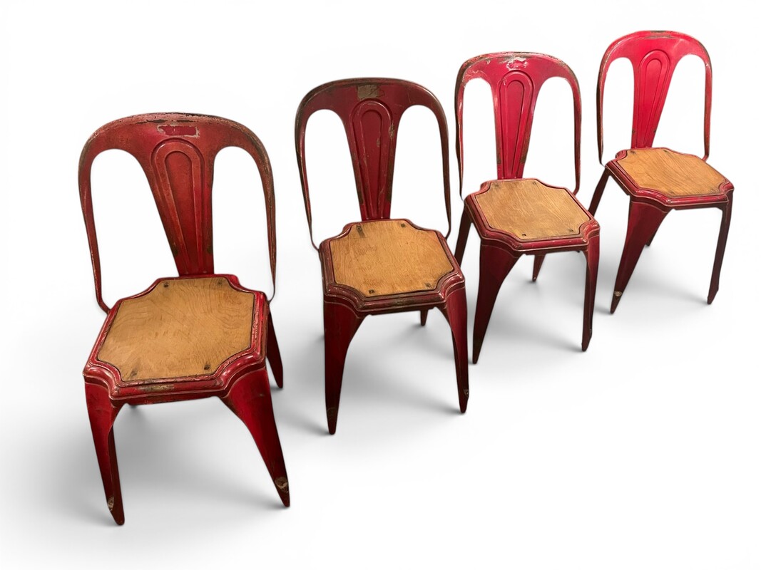 S 267 DAN red chairs by Fibrocit, 10 available 