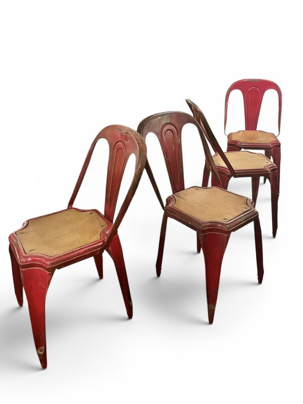 S 267 DAN red chairs by Fibrocit, 10 available 