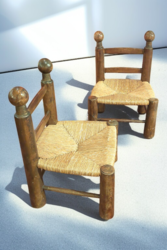S 268 JC French 1930s pair Fireside Chair 'Chaise Basses' by Charles Dudouyt