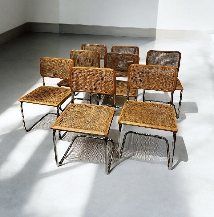 S 269 YO set of 6 Cesca rattan chairs by Marcel Breuer 
