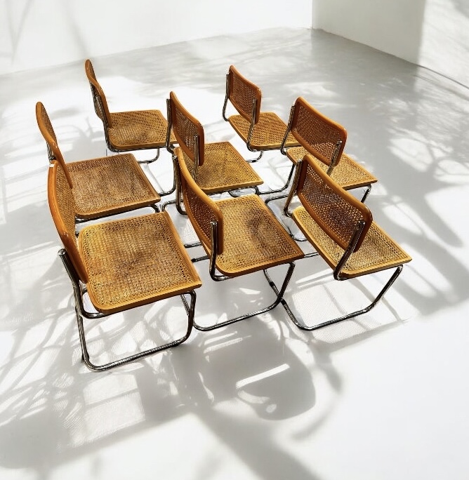 S 269 YO set of 6 Cesca rattan chairs by Marcel Breuer 